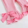 thumbnail image 6 of Coerni Toddler Baby Girl Outfit Cute Bowknot Clothes Romper Cowgirl Stripe Jumpsuit Sleeveless Flared Overalls Summer Bell Bottoms, 6 of 9