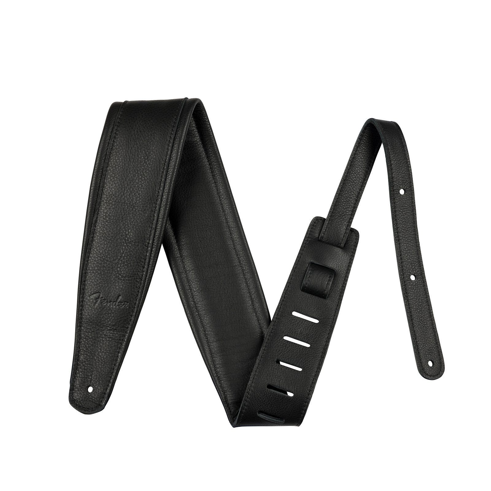 Fender Premium Leather 3.5" Guitar Strap, Black