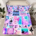 thumbnail image 2 of Feelyou Cute Ballet Dance Twin Sheet Sets, Purple Patchwork Plaid Bedding, 3pcs, 2 of 7