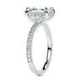 thumbnail image 2 of Edge Jewel 2.1 Ct Radiant Cut Hidden Halo Gorgeous Diamond Ring with Eternity Band – Moissanite Rings 14K White Gold Plated – Jewelry Gifts and Engagement for Women, 2 of 3