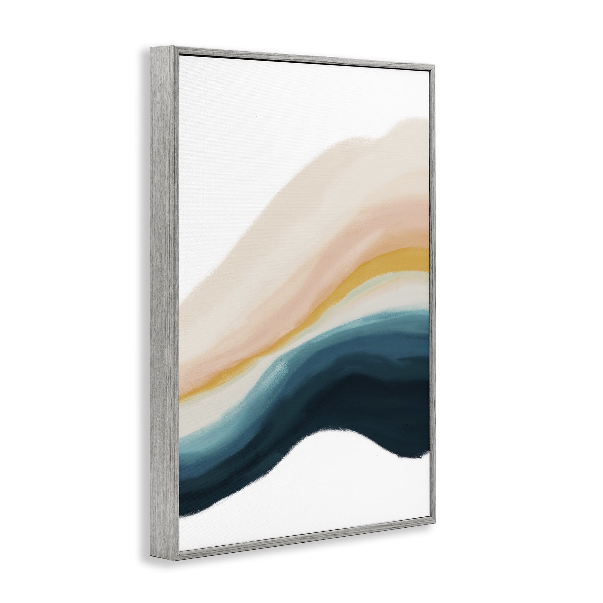 Stupell Industries Peach Swirl Abstraction Abstract Painting Gray Framed Art Print Wall Art, 16 x 24
