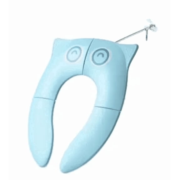 Owl  Blue Folding Training Potty Seat. Bum Tum.Fits Round & Oval Toilets, Non-Slip Suction Cups. Includes Free Travel Bag . 18 mos- 4 yrs.  Bundle Board Boutique