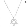 thumbnail image 1 of Classique Simple Heartagram Étoile Coeur Acier Inoxydable Pendentif Bijoux, 1 of 6