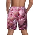 thumbnail image 2 of Lsque Mens Swim Trunks Pink Glitter Heart Candy Pattern - Bathing Suit Compression Liner - Beach Swim Shorts Swimwear - (S-3XL) - Stretch Quick Dry -Large, 2 of 9