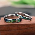 thumbnail image 4 of Tungsten Couple Rings Polished Curved Band with Shell Inlay, 4 of 7