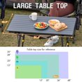 thumbnail image 4 of Outdoor Folding Portable Picnic Camping Table with Adjustable Height Aluminum Roll Up Table Top Mesh Layer, Dark Gray, 4 of 19