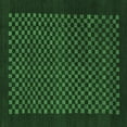 thumbnail image 1 of Ahgly Company Indoor Square Checkered Emerald Green Modern Area Rugs, 6' Square, 1 of 4
