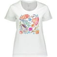 thumbnail image 3 of Inktastic Seashells with Bubbles Women's Plus Size T-Shirt, 3 of 5