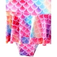 thumbnail image 3 of Girls One Piece Swimsuit Toddler Bathing Suit Girl with Mermaid Scales Printed, Toddler Swimsuit Girl for Adjustable Toddler Girls Swimsuit Age 4-5 Years, 3 of 6