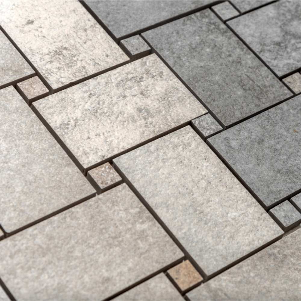The Tile Life Wilds 2" x 4" Basketweave Bone Matte Porcelain Mosaic Floor and Wall Tile, 1 Sheet