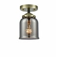 thumbnail image 1 of Innovations 284-1C-BAB-G53-LED Small Bell 1 Light Semi-Flush Mount part of the Nouveau Collection, Black Antique Brass, 1 of 1