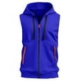 thumbnail image 3 of Bcfgryg Men's T Shirt With Hood Short Sleeve Hoodie With Pockets Drawstring Summer Short Hoodie Leisure Sweatshirt Lightweight Men's Jacket For Hiking Blue XXXL, 3 of 4