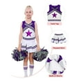 thumbnail image 5 of LOLANTA Girls Cheerleading Outfit Cheer Costume For Girls Sleeveless Crop Top&Skirt&Socks&Pom Poms, 5 of 7