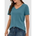 thumbnail image 3 of ANRABESS Womens Short Sleeve Tops Casual V Neck Wrinkle - Free Basic T Shirts Summer Cute Tee 2026 Spring Fashion Clothes Lake Blue Large, 3 of 7