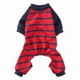thumbnail image 2 of Pet Soft Pajamas Stripe Homewear Puppy Apparel Jumpsuit All Seasons Cotton Romper, 2 of 9