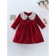 thumbnail image 2 of Seyurigaoka Toddler Girl A-line Dress Casual Lace Patchwork Long Sleeves Princess Party Dress for 3-24M Newborn Baby Kids, 2 of 8