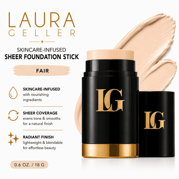 Laura Geller Skincare-Infused Sheer Foundation Stick, Fair, 0.6 oz