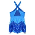 thumbnail image 6 of Zaldita Kids Girls Sleeveless Halter Sequins Latin Salsa Dance Dress Tassel Ballroom Dance Leotard Blue 6, 6 of 7