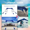 thumbnail image 6 of Beach Tent Sun Shelter 10x10FT Beach Shade Canopy with 8 Sandbags, UPF 50+ Protection Beach Shade Canopy, Outdoor Tent for Camping Trips, Backyard, Fishing, 6 of 14