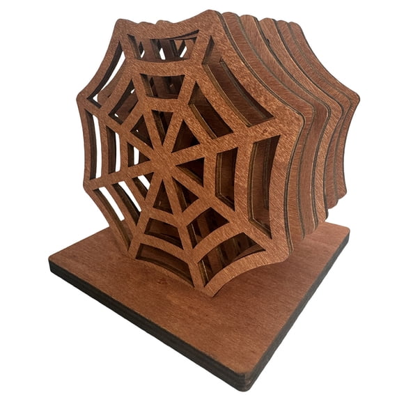 Spider Web Wooden Coasters, Horror Spider Web Coasters Spooky Gifts for Gothic Decor Home Halloween Decorations