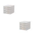 thumbnail image 4 of Wosthever Caja de almacenamiento para ocasiones aplicables, organizador para papelería, cajón de plástico, organizador de almacenamiento, blanco Cuadrícula triple 2piezas, 4 of 6