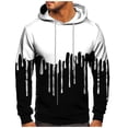 thumbnail image 2 of Men's Loose Fit Hoodie with Watercolor Print, Casual Long Sleeve Pullover Sweatshirt, Soft Brushed Fleece for Streetwear, Winter Comfort, Christmas Holiday Season,White,XL, 2 of 6