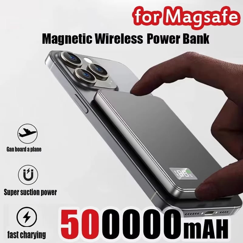 3 IN 1 Power Bank For MagSafe 50000mAh Slim Magnetic Wireless Power Bank 22.5W External Battery For iPhone Samsung 2026
