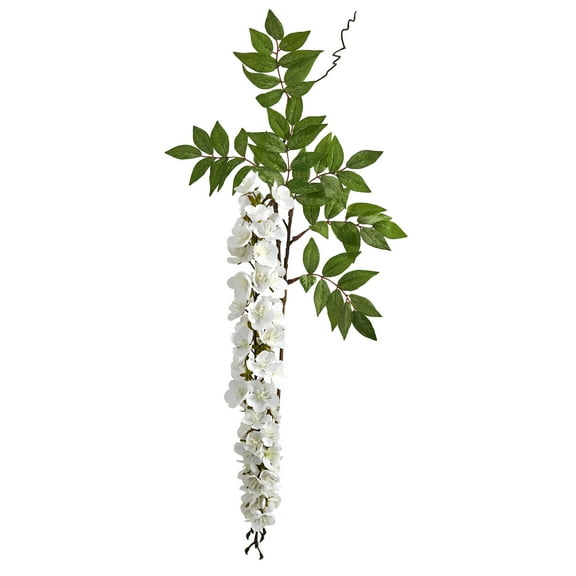 Nearly Natural 28in. Wisteria Artificial Flower (Set of 8), White