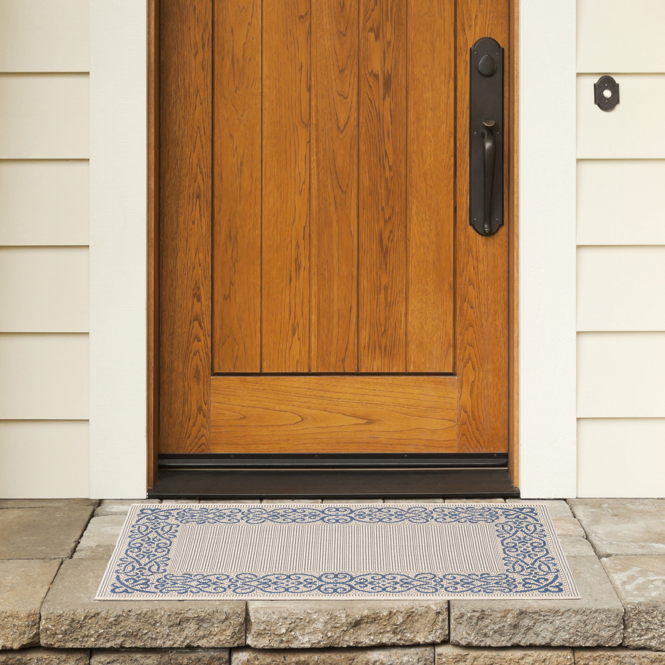 Safavieh Courtyard Ellie Oriental Indoor/Outdoor Area Rug, Natural/Blue, 2' x 3'7"
