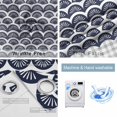 thumbnail image 2 of Navy Blue Pine Leaves Blackout Curtains for Bedroom, Abstract Art Geometric Gray Plaid Thermal Insulated Kitchen Drapes with Grommets, Light Blocking Window Treatment, 2 Panels 52" x 45", 2 of 7