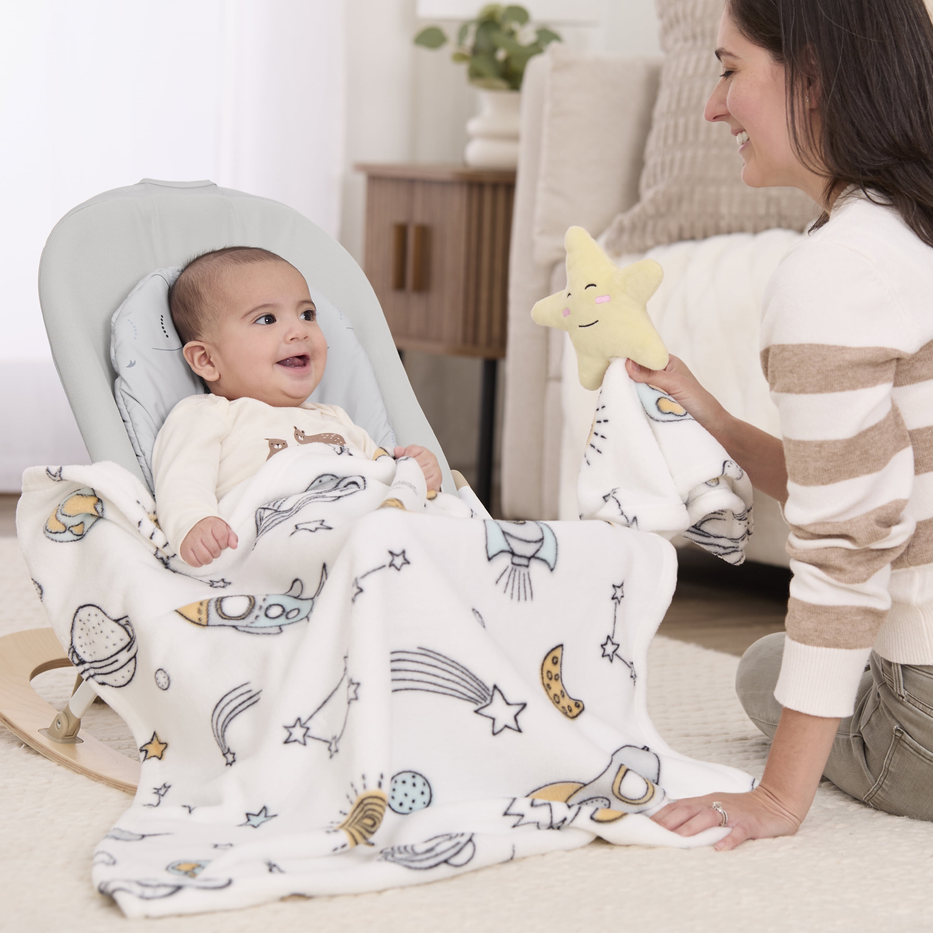 Evolur AstroNap Blanket 2 pc Gift Set - Blanket with Lovey Space Print