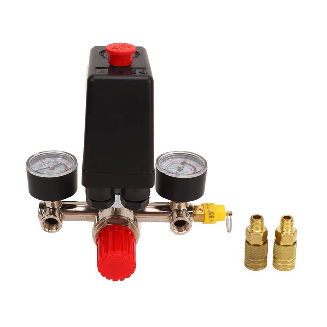 Este kit de interruptor de presión automático del compresor de aire está hecho de excelente aleación de zinc y latón, muy resistente y resistente al desgaste, de alta resistencia, no se corroe fá