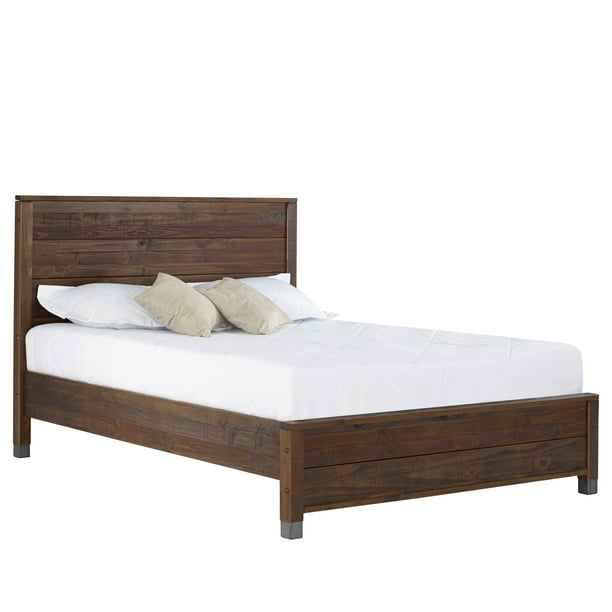 Baja Platform Bed Queen Size Walnut, Solid Walnut Platform Bed Queen