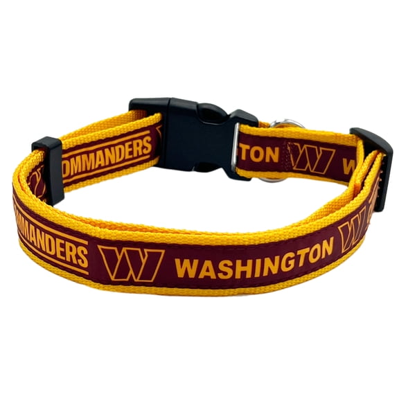 Pets First NFL Washington Commanders Dog Collar - Heavy-Duty, Durable & Adjustable Football Collar for Dogs/ CATS - Medium
