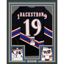 Framed Autographed/Signed Nicklas Backstrom 35x39 Washington Black Retro Hockey Jersey JSA COA