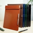 thumbnail image 4 of olkpmnmk Professional Padfolio, Faux Leather Portfolio Folder Binder, Leather Board Clip, Writing Leather Paper Folder Board with Pen Holder, Legal Pad Holder for Business Office Conference, 4 of 9