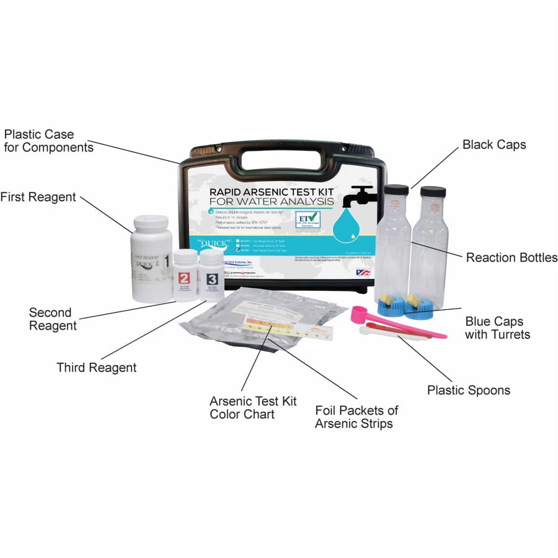 Industrial Test Systems Quick 481396 Arsenic for Water Quality Testing, 100 Tests, 12 Minutes Test Time