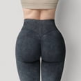 thumbnail image 5 of Women's Seamless Ribbed High Waist Full Length Leggings with Compression Fit - Large, Black, 5 of 7