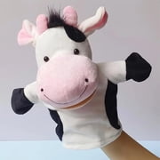 4 Pcs Plush Hand Puppet Set (Blue Donkey + Cow + Yellow Duck + Zebra), the Puppet Type Perfect for Storytelling,Teaching,Preschool,Birthday Gifts