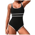thumbnail image 1 of PEASKJP Womens Swimsuits One Piece Womens One Piece Swimsuit Tummy Control Slimming Bathing Suit High Waisted Ruched Swim Suit Color Block Swimwear,White S, 1 of 9