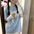 thumbnail image 2 of Camiseta de manga corta de Hello Kitty para mujer, ropa de gran tamaño con dibujos animados de Cinnamoroll Y2K, ropa de calle informal holgada, camisetas para parejas, camisetas de Anime xuanjing  unisex, 2 of 2