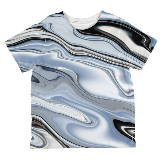 T-shirt pour Tout-Petit à Motif Intégral de Costume Chrome Liquide d'Halloween