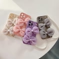 thumbnail image 4 of Compatible with iPhone 13 Pro Max Chain Case Cute Bow Bead Bracelet Strap Lanyard Wristband Charm Unique Design Fashion Luxurious Dream Protection Shockproof Cover for Girls Woman Purple, 4 of 5