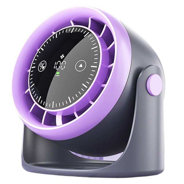 Ventilador de Escritorio con Pantalla Táctil, Ajustable A Velocidades y con Pantalla Digital, Portátil y Mini para Oficina.
