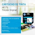 thumbnail image 2 of Cartucho de tinta HP 75 Tricolor Original CB337WL Para HP Deskjet D4360 Photosmart C4424 C4480 C4440 C4524, 2 of 2