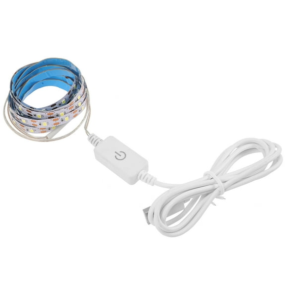 Homoyoyo 2m USB LED Light Strip 2835 SMD Soft Bright White 7000K 5V Touch Control for Cabinet, Closet, Indoor and Outdoor Use