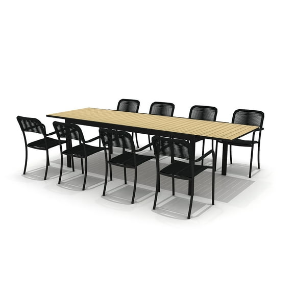Urban Elements Greenmount 9-Piece Maintenance-Free Aluminum Extendable Patio Dining Set