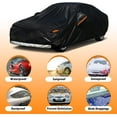 thumbnail image 3 of GUNHYI Heavy Duty Suv Car Cover Waterproof All Weather for Automobiles, Size Fit 191-200 inch, Black, 3 of 7