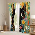 thumbnail image 3 of Homewish Kawaii Cat Kitten Black Out Curtains,Cute Daisy Floral Curtains Pack of 2 (42x63 Each),Green Black Orange Bedroom Curtains For Girls Kids,Microfiber Bedroom Decor, 3 of 6