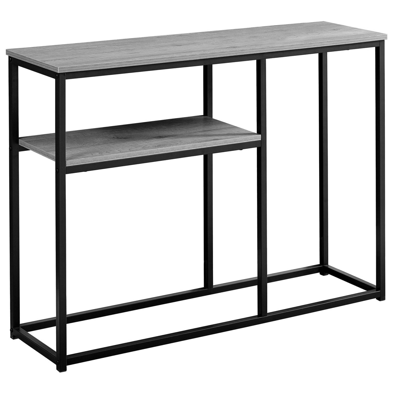 Monarch Specialties Accent Table, Console, Entryway, Narrow, Sofa, Living Room, Bedroom, Metal, Laminate, Grey, Black, Contemporary, Modern